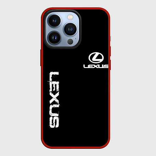 Чехол iPhone 13 Pro Lexus white logo auto / 3D-Красный – фото 1