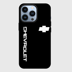 Чехол для iPhone 13 Pro Chevrolet white logo auto, цвет: 3D-черный