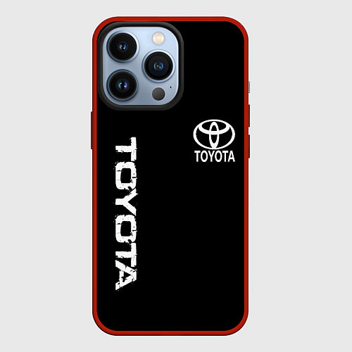 Чехол iPhone 13 Pro Toyota logo white steel / 3D-Красный – фото 1