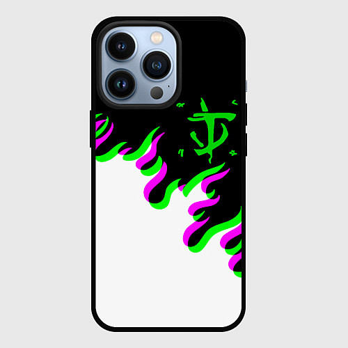 Чехол iPhone 13 Pro Doom logo fire demon / 3D-Черный – фото 1