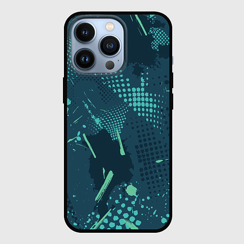 Чехол iPhone 13 Pro Яркий абстрактный узор для спорта / 3D-Черный – фото 1