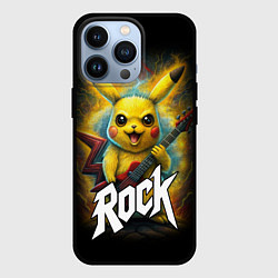Чехол iPhone 13 Pro Пикачу рокер с электрогитарой