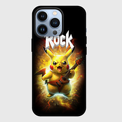 Чехол iPhone 13 Pro Пикачу рокер с электрогитарой