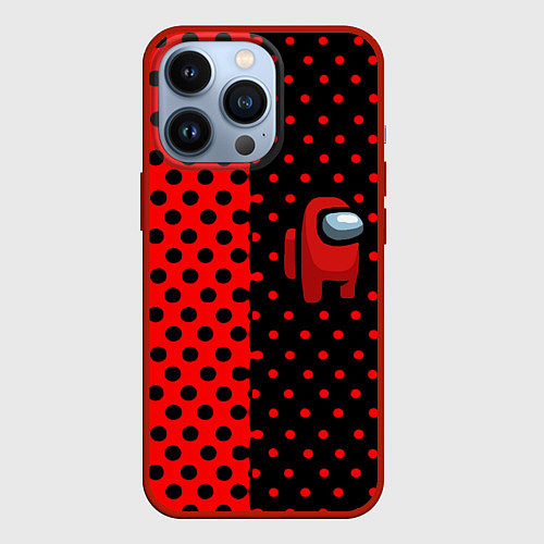 Чехол iPhone 13 Pro Among us geometry dot / 3D-Красный – фото 1