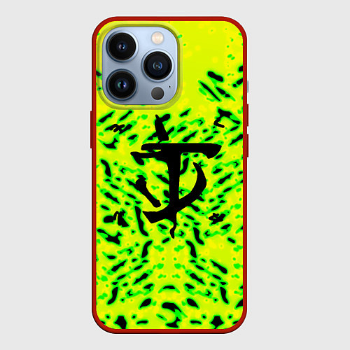 Чехол iPhone 13 Pro Doom кислотный стиль лого / 3D-Красный – фото 1