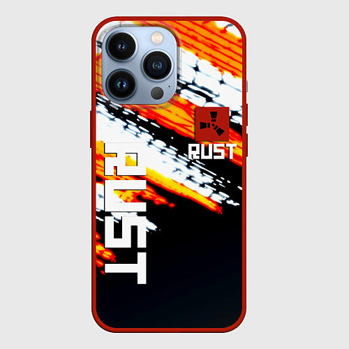 Чехол iPhone 13 Pro RUST краски текстура абстрактная / 3D-Красный – фото 1