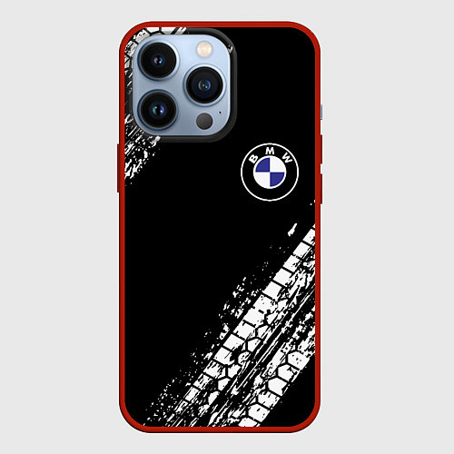 Чехол iPhone 13 Pro BMW : автомобильные текстуры шин / 3D-Красный – фото 1