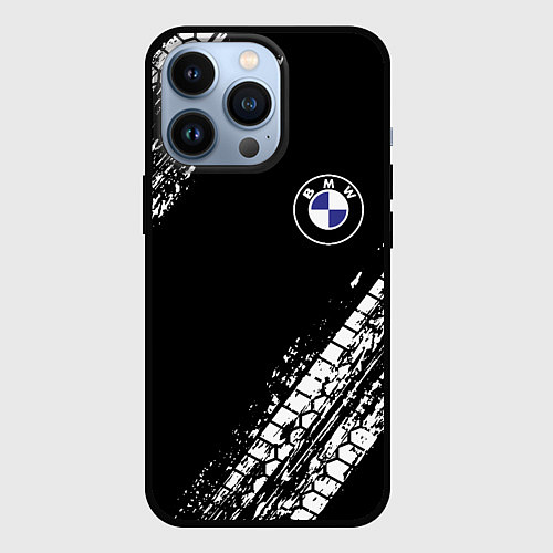 Чехол iPhone 13 Pro BMW : автомобильные текстуры шин / 3D-Черный – фото 1