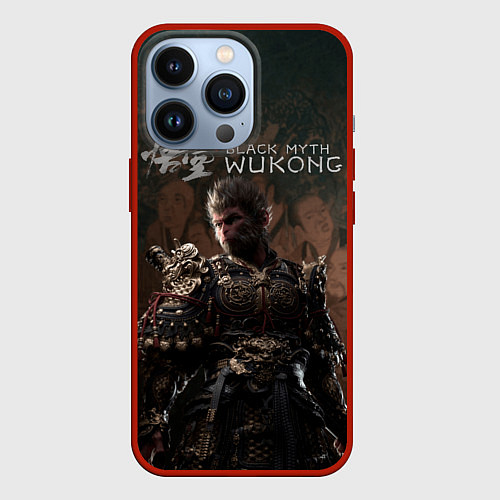 Чехол iPhone 13 Pro Sun Wukong Black myth wukong / 3D-Красный – фото 1