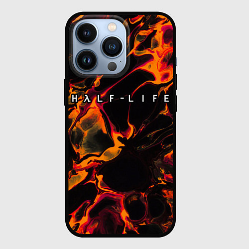Чехол iPhone 13 Pro Half-Life red lava / 3D-Черный – фото 1