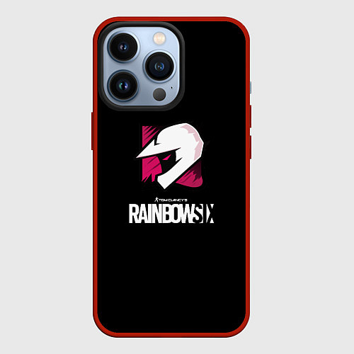 Чехол iPhone 13 Pro Rainbow six шутер гейм стиль / 3D-Красный – фото 1