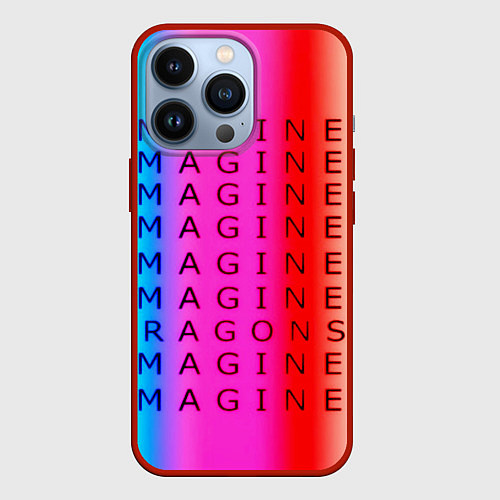 Чехол iPhone 13 Pro Imagine Dragons neon rock / 3D-Красный – фото 1
