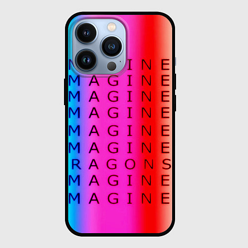 Чехол iPhone 13 Pro Imagine Dragons neon rock / 3D-Черный – фото 1