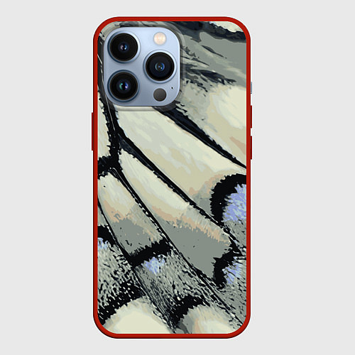 Чехол iPhone 13 Pro Абстракция - крыло бабочки / 3D-Красный – фото 1