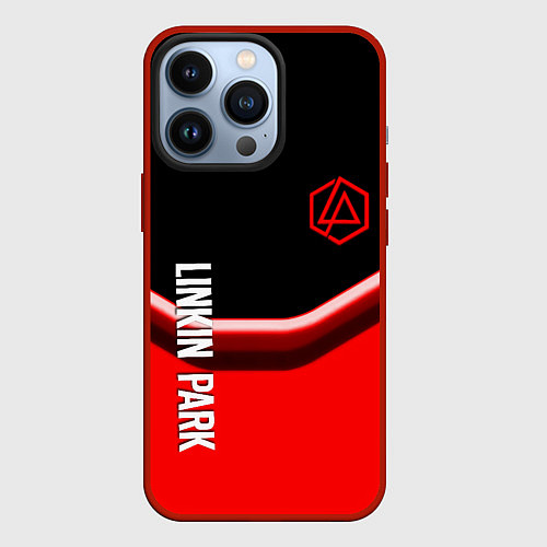 Чехол iPhone 13 Pro Linkin park geometry line steel / 3D-Красный – фото 1