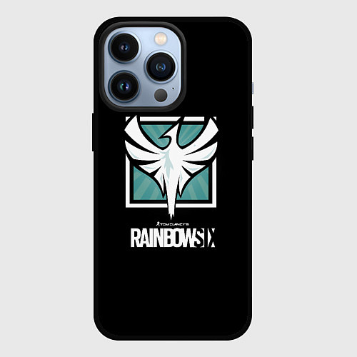 Чехол iPhone 13 Pro Rainbow six logo game ubisoft / 3D-Черный – фото 1