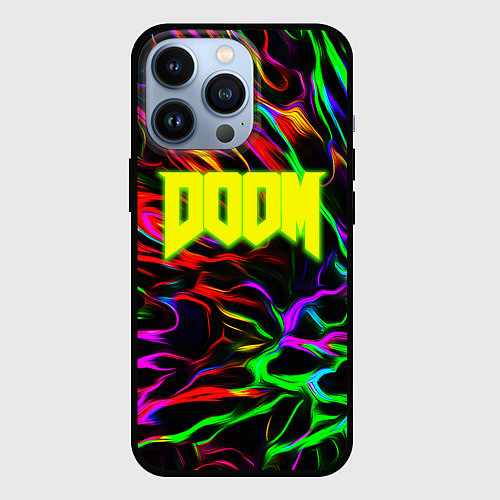 Чехол iPhone 13 Pro Doom optical colors / 3D-Черный – фото 1