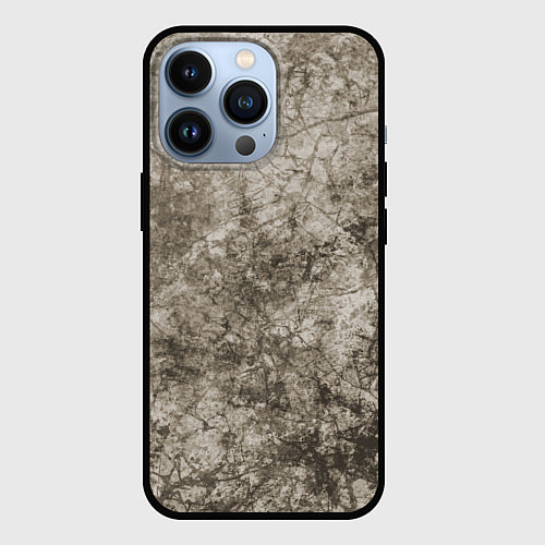 Чехол iPhone 13 Pro Абстракция - серый грязный гранж / 3D-Черный – фото 1