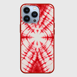 Чехол iPhone 13 Pro Тай-дай бело-красный