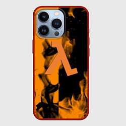 Чехол iPhone 13 Pro Half life fire orange