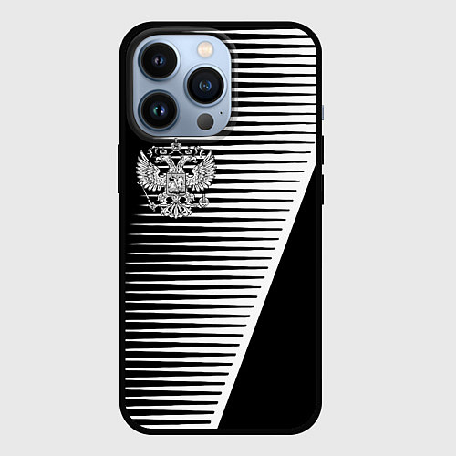 Чехол iPhone 13 Pro Герб текстура геомтерия / 3D-Черный – фото 1