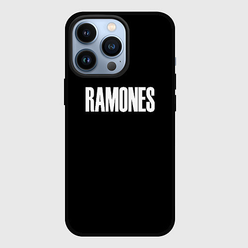 Чехол iPhone 13 Pro Ramones white logo / 3D-Черный – фото 1