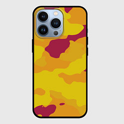 Чехол для iPhone 13 Pro Камуфляж золото текстура, цвет: 3D-черный