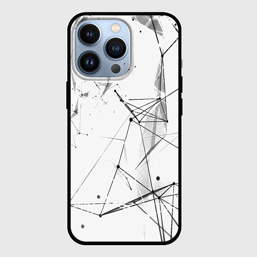 Чехол iPhone 13 Pro Белый плексус / 3D-Черный – фото 1