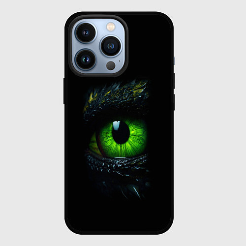 Чехол iPhone 13 Pro Глаз дракона змеи зеленого цвета: символ 2025 Ново / 3D-Черный – фото 1