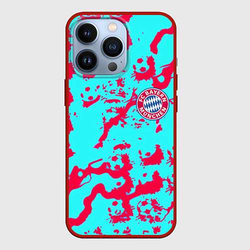Чехол iPhone 13 Pro Бавария Мюнхен спорт текстура / 3D-Красный – фото 1