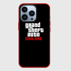 Чехол для iPhone 13 Pro GTA online logo, цвет: 3D-красный