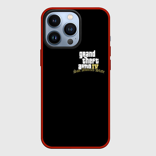 Чехол iPhone 13 Pro GTA 6 logo game / 3D-Красный – фото 1