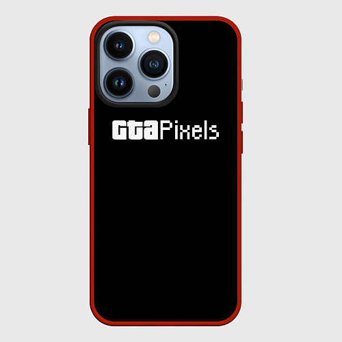 Чехол iPhone 13 Pro GTA pixels / 3D-Красный – фото 1