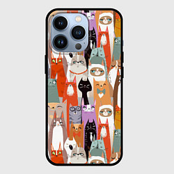 Чехол iPhone 13 Pro Мультяшные коты мемы