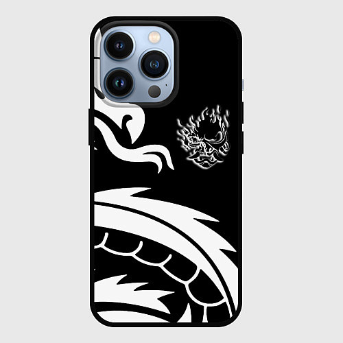 Чехол iPhone 13 Pro Samurai dragon steel japan / 3D-Черный – фото 1