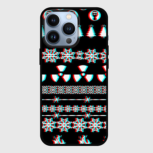 Чехол iPhone 13 Pro Stalker glitch game / 3D-Черный – фото 1
