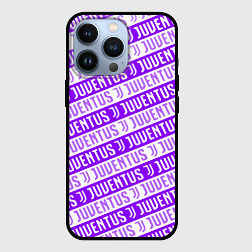 Чехол iPhone 13 Pro Juventus pattern / 3D-Черный – фото 1