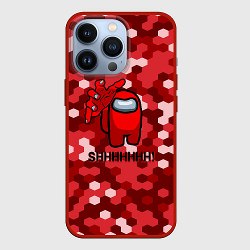 Чехол iPhone 13 Pro Among us pixel game / 3D-Красный – фото 1
