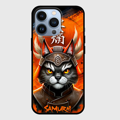 Чехол iPhone 13 Pro Cat samurai / 3D-Черный – фото 1