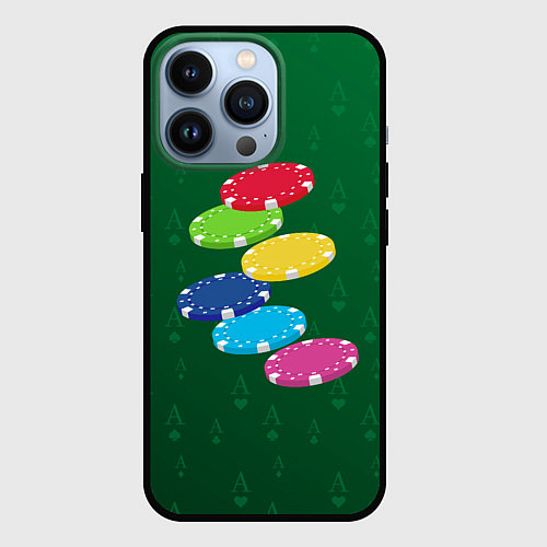 Чехол iPhone 13 Pro Фишки -игра / 3D-Черный – фото 1