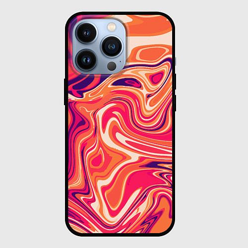Чехол iPhone 13 Pro Абстракция кислотно мраморный фон / 3D-Черный – фото 1