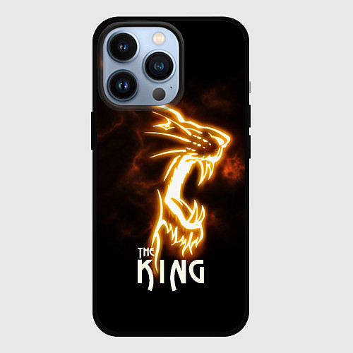 Чехол iPhone 13 Pro Lion fire King / 3D-Черный – фото 1