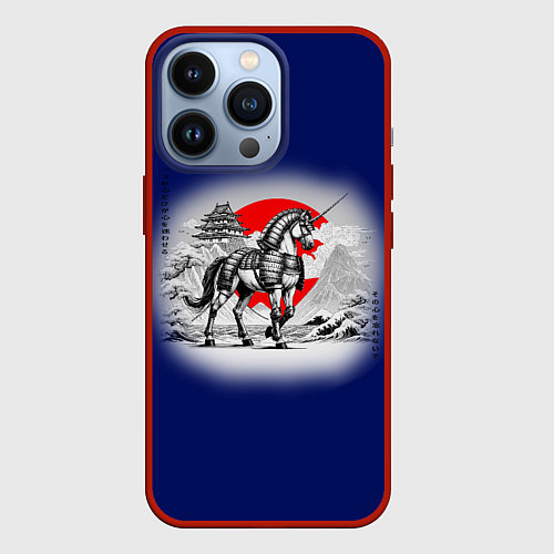 Чехол iPhone 13 Pro Японский единорог / 3D-Красный – фото 1