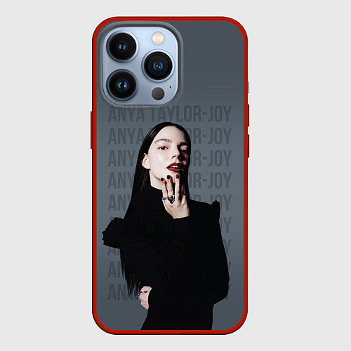 Чехол iPhone 13 Pro Actress - Anya Taylor Joy / 3D-Красный – фото 1