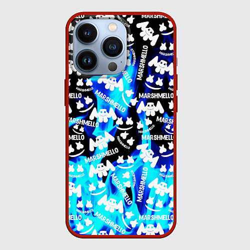 Чехол iPhone 13 Pro Marshmello fire / 3D-Красный – фото 1
