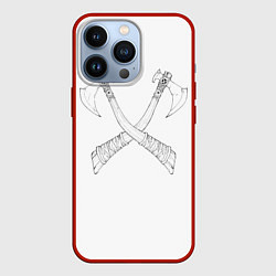 Чехол для iPhone 13 Pro Топоры, цвет: 3D-красный