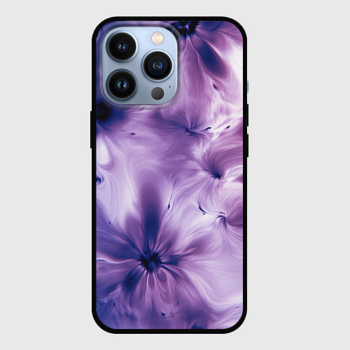 Чехол iPhone 13 Pro Синие и фиолетовые космические абстрактные узоры т / 3D-Черный – фото 1