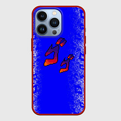 Чехол iPhone 13 Pro Jojos bizarre adventure - синяя символига-лого