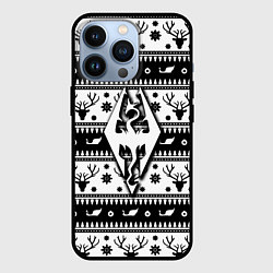 Чехол iPhone 13 Pro The Elder Scrolls winter deer pattern