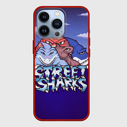 Чехол для iPhone 13 Pro Street sharks - Городские Уличные Акулы, цвет: 3D-красный